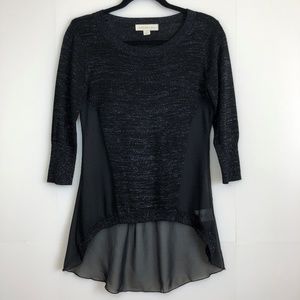 Nicki Minaj Black and Silver Long Sleeve Sweater S